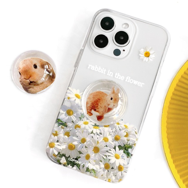 [젤리+반구톡]꽃토끼 휴대폰케이스 에어팟케이스